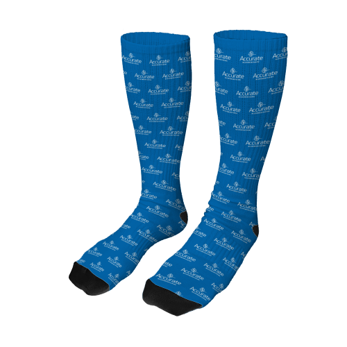 "WYE" Dye Sublimated Crew (Athletic) Socks (Pair)